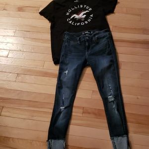 Hollister Low Rise Jean Jeggings and Top 1R